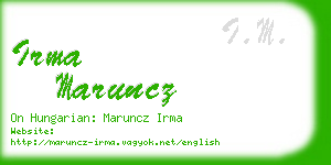 irma maruncz business card